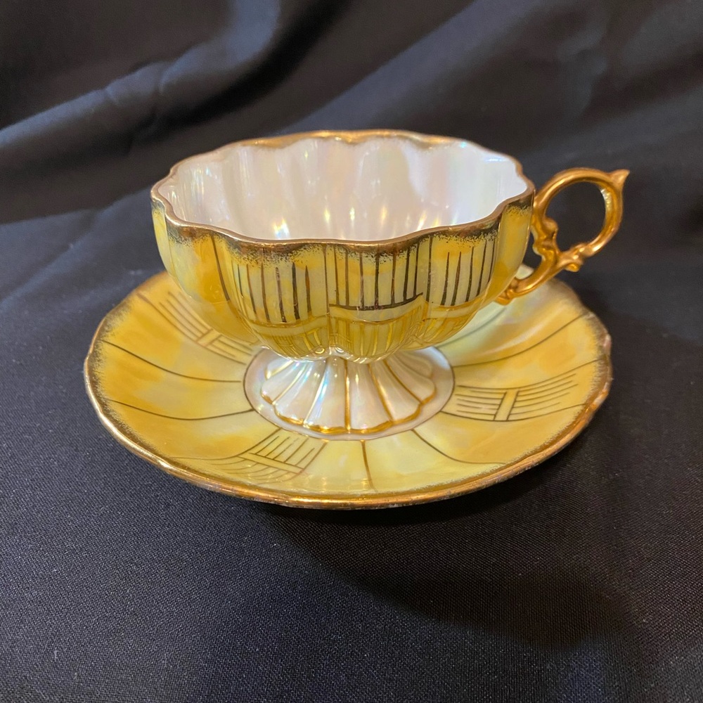 Vintage Yellow Fancy Royal Sealy cup and saucer